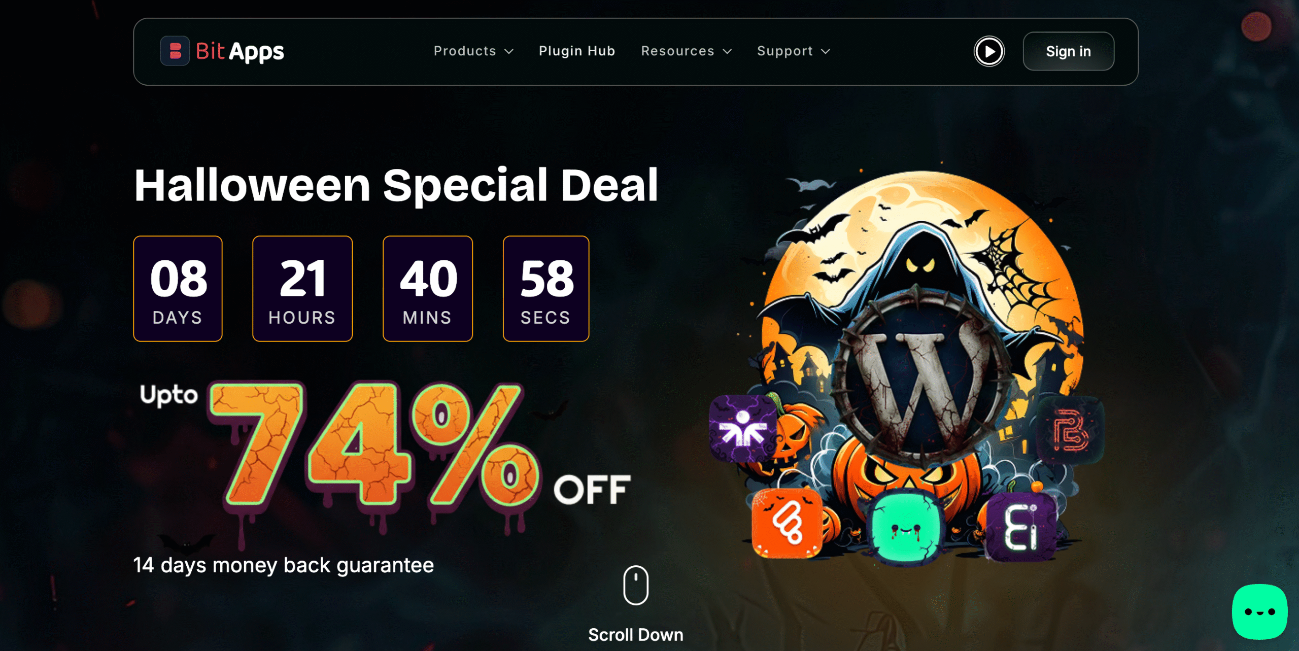 Bitapps-Bit-Social-WordPress-Halloween-Deal-2025-2560x1283