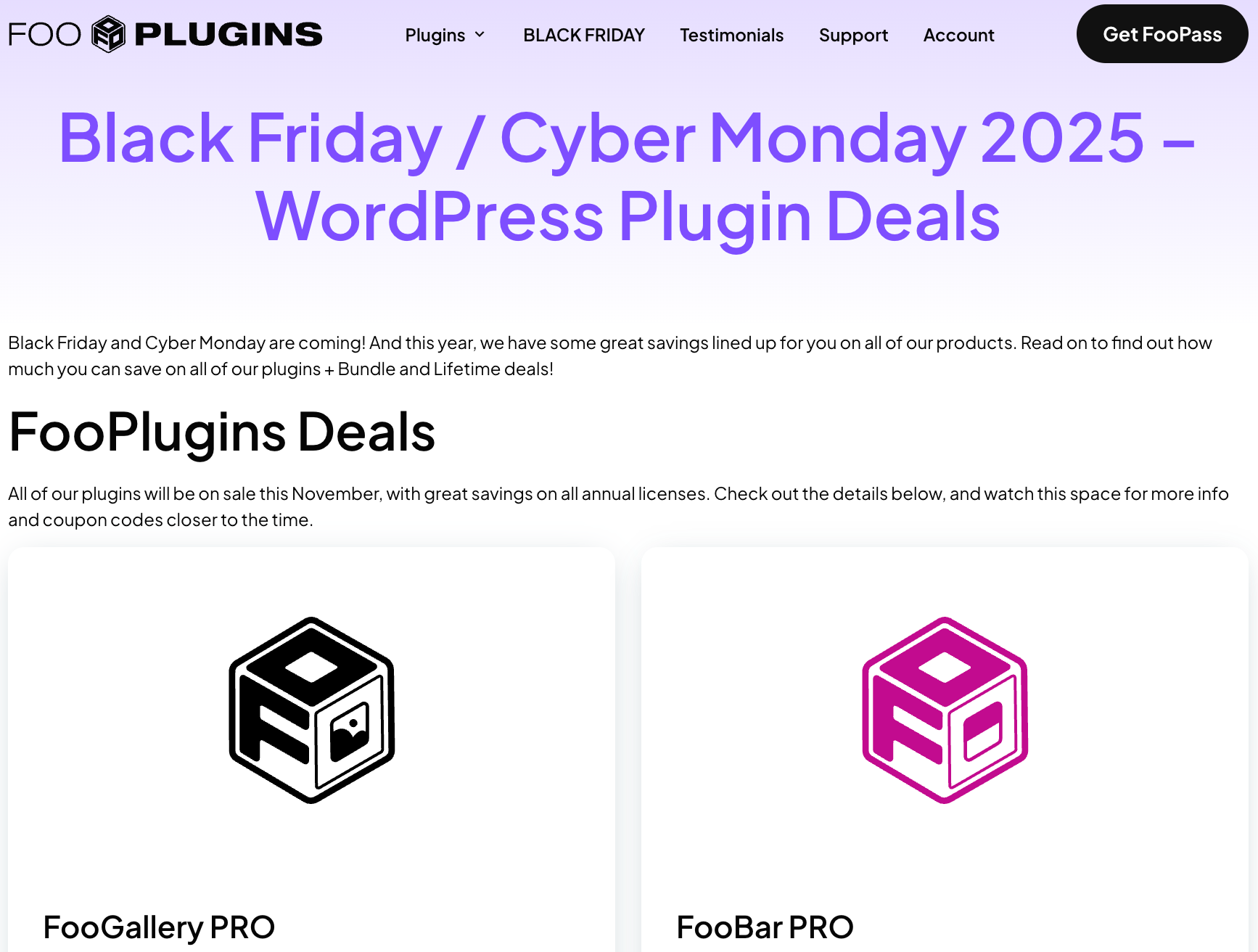 Fooplugins Black Friday and Cyber Monday Sale 2025
