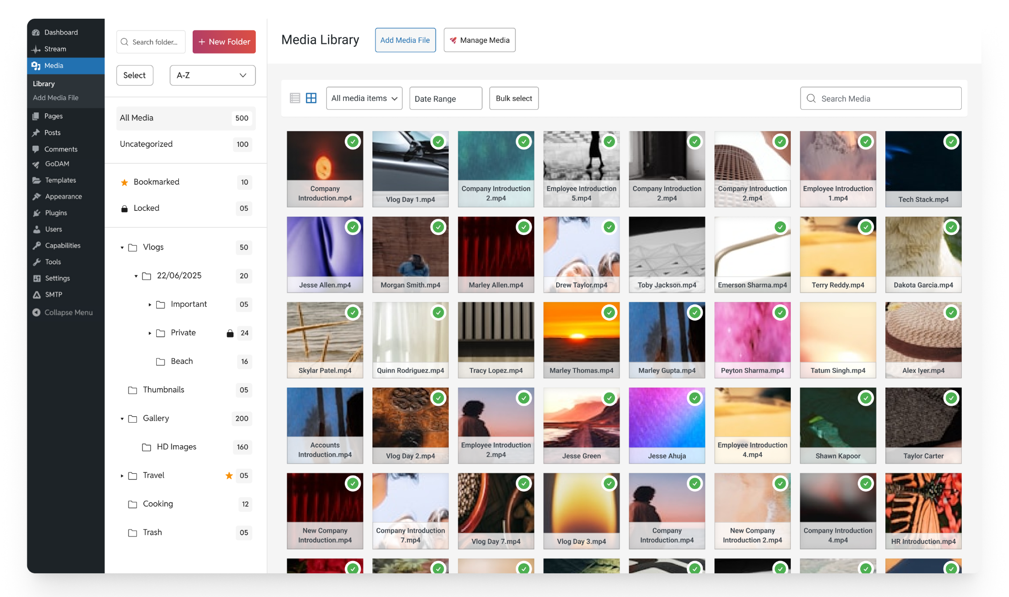 GoDAM WordPress media library organizer